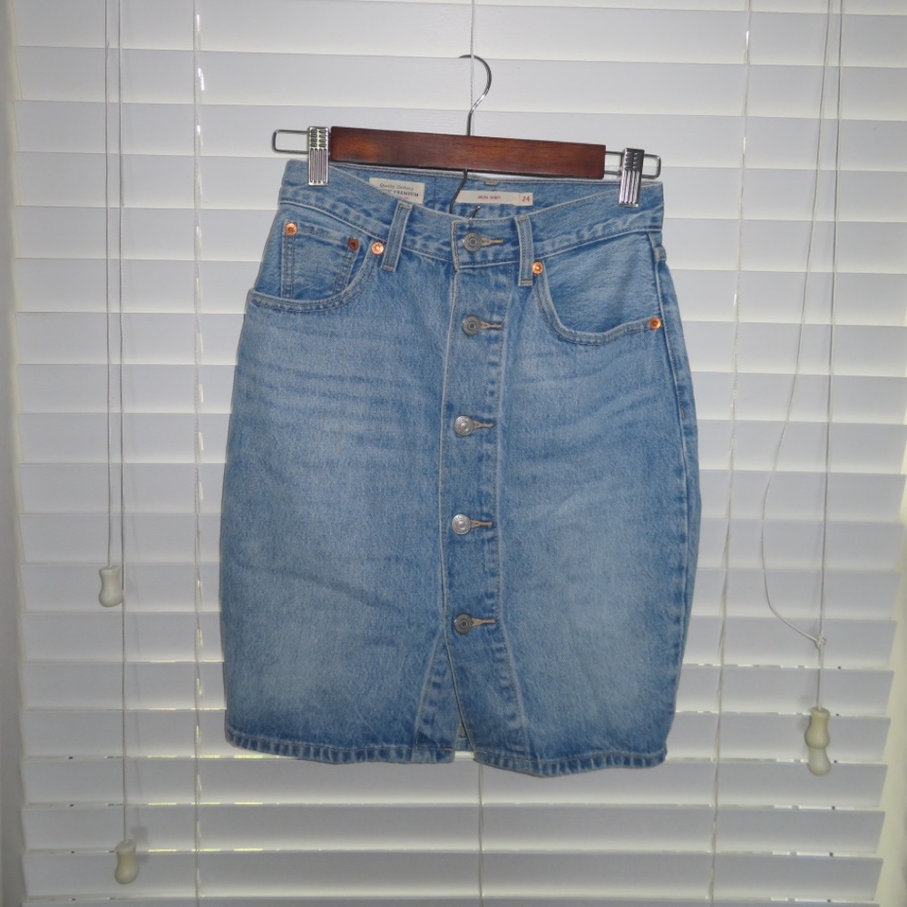 Levi's Light Blue Denim Pencil Skirt